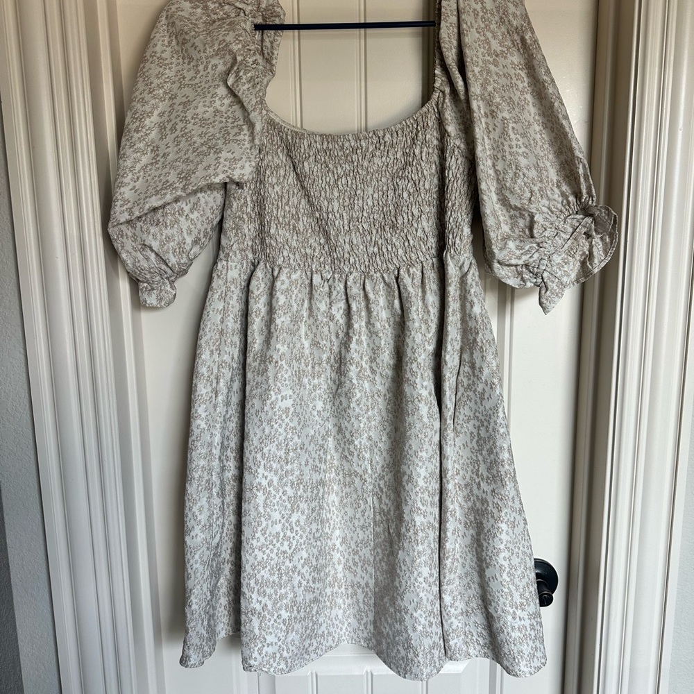 Impressions Cream Floral Mini Dress